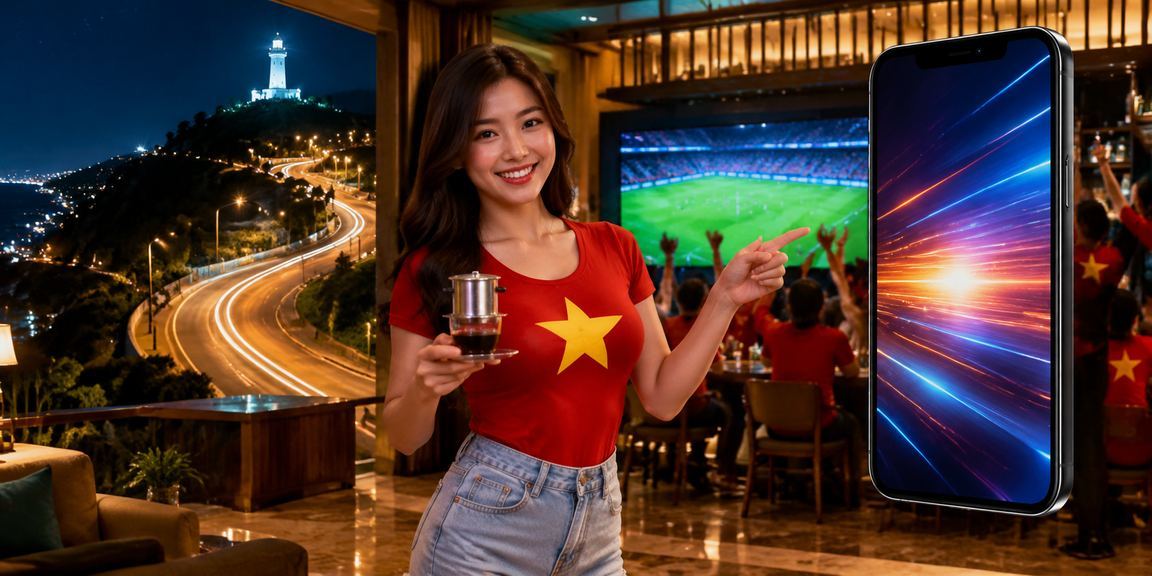 Người dùng nạp tiền casino trên điện thoại tại quán cà phê Vũng Tàu